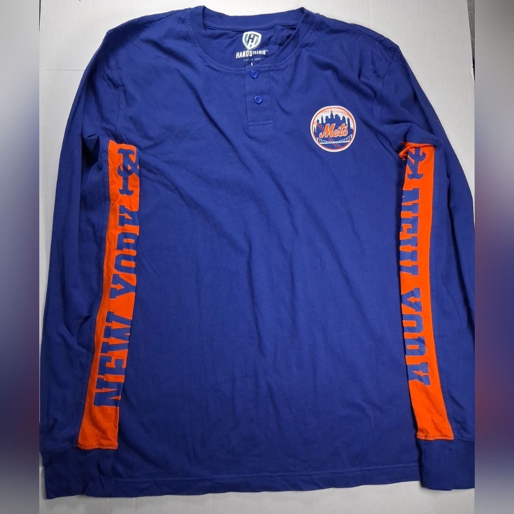NEW YORK METS T-Shirt Size Large baseball mlb Long Sleeve Hands High Brand